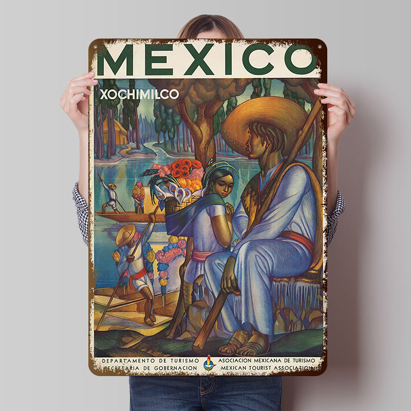Travel Accessories For Europe - Vintage Seyahat Posteri Özelleştirilmiş Vintage Metal