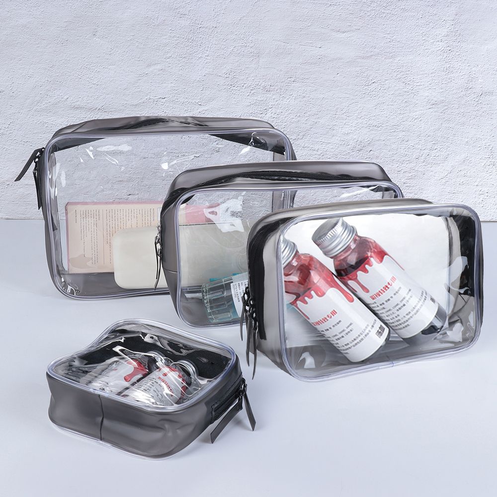 Toiletry Bag Tsa - Çevre koruma PVC şeffaf fermuar kozmetik