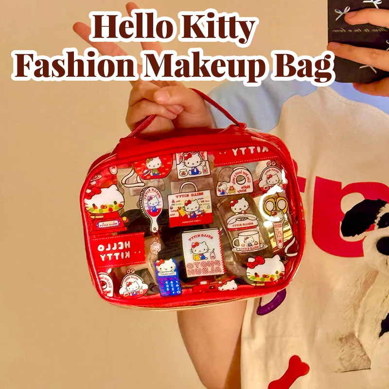 Travel Accessories Toiletry Bag - Sevimli Kitty PVC Kozmetik Çantası Su