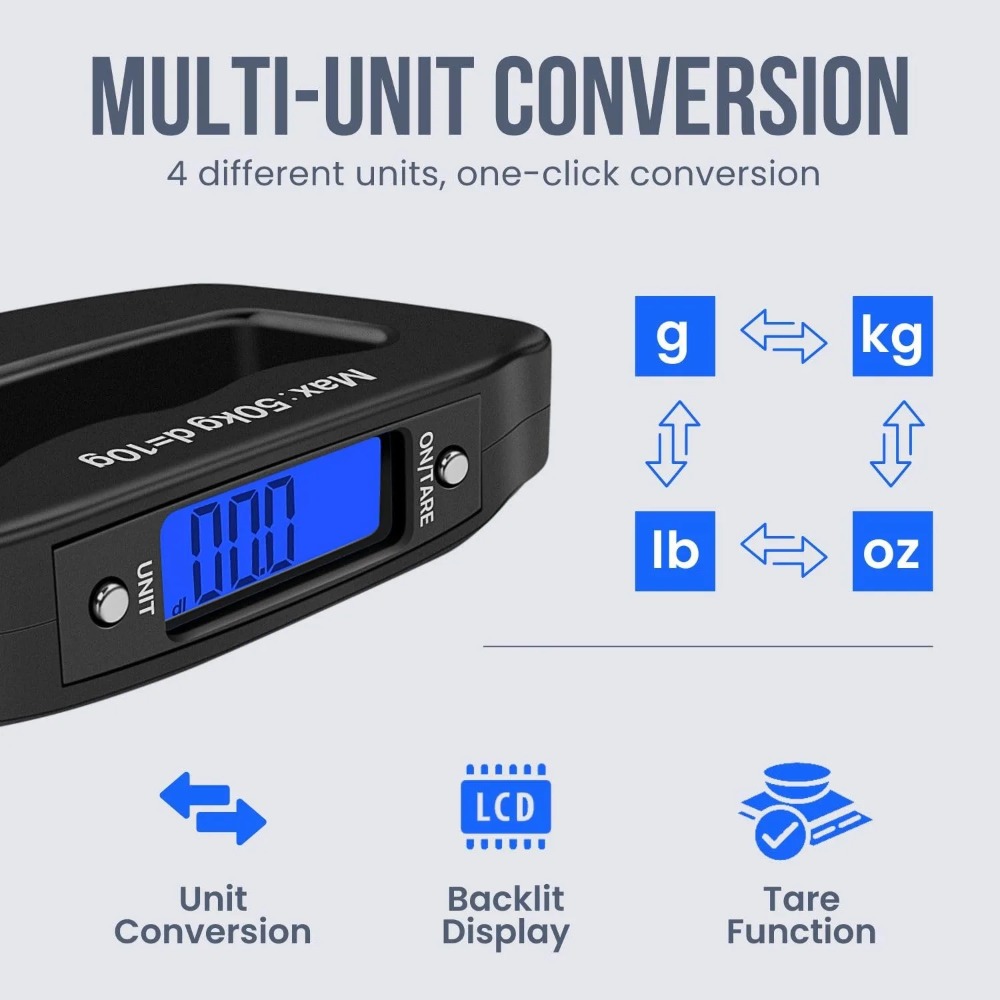 50Kg 10g Bagaj Tartısı, LCD Ba - Luggage Scale Hanging incelemesi ve fiyatı