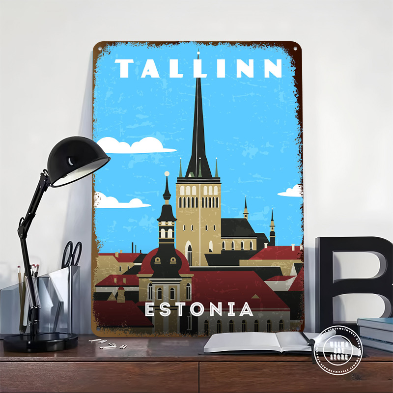 Estonya Retro Seyahat Posteri  - Travel Accessories For Europe incelemesi ve fiyatı