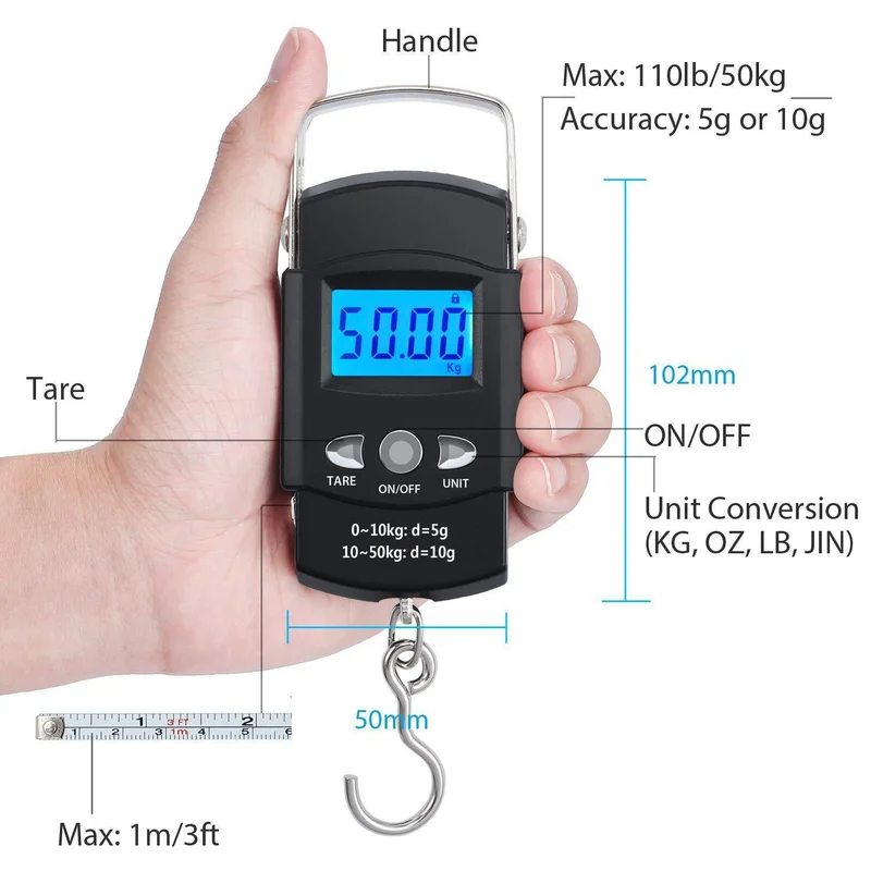 50kg Dijital Askılı Terazi, 1m - Luggage Scale Hanging incelemesi ve fiyatı