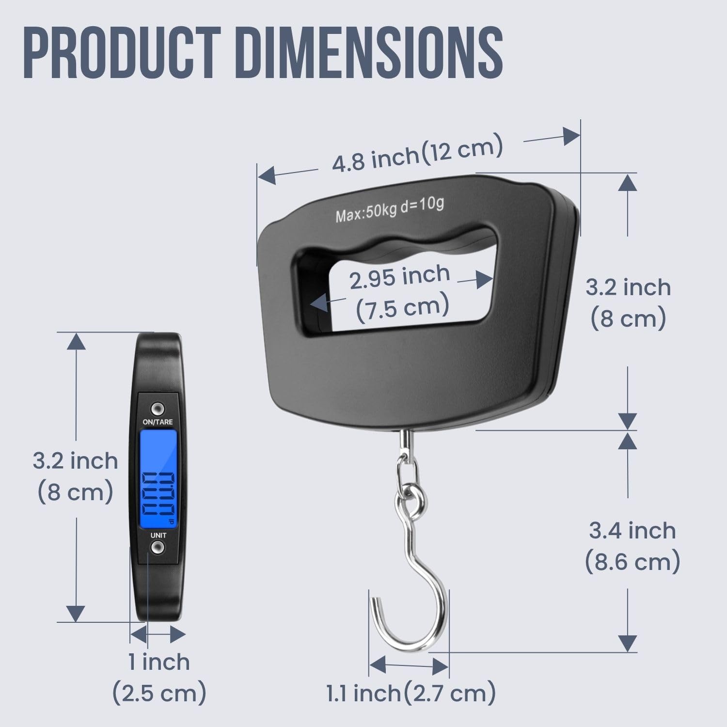50Kg 10g Bagaj Tartısı, LCD Ba - Luggage Scale Hanging incelemesi ve fiyatı
