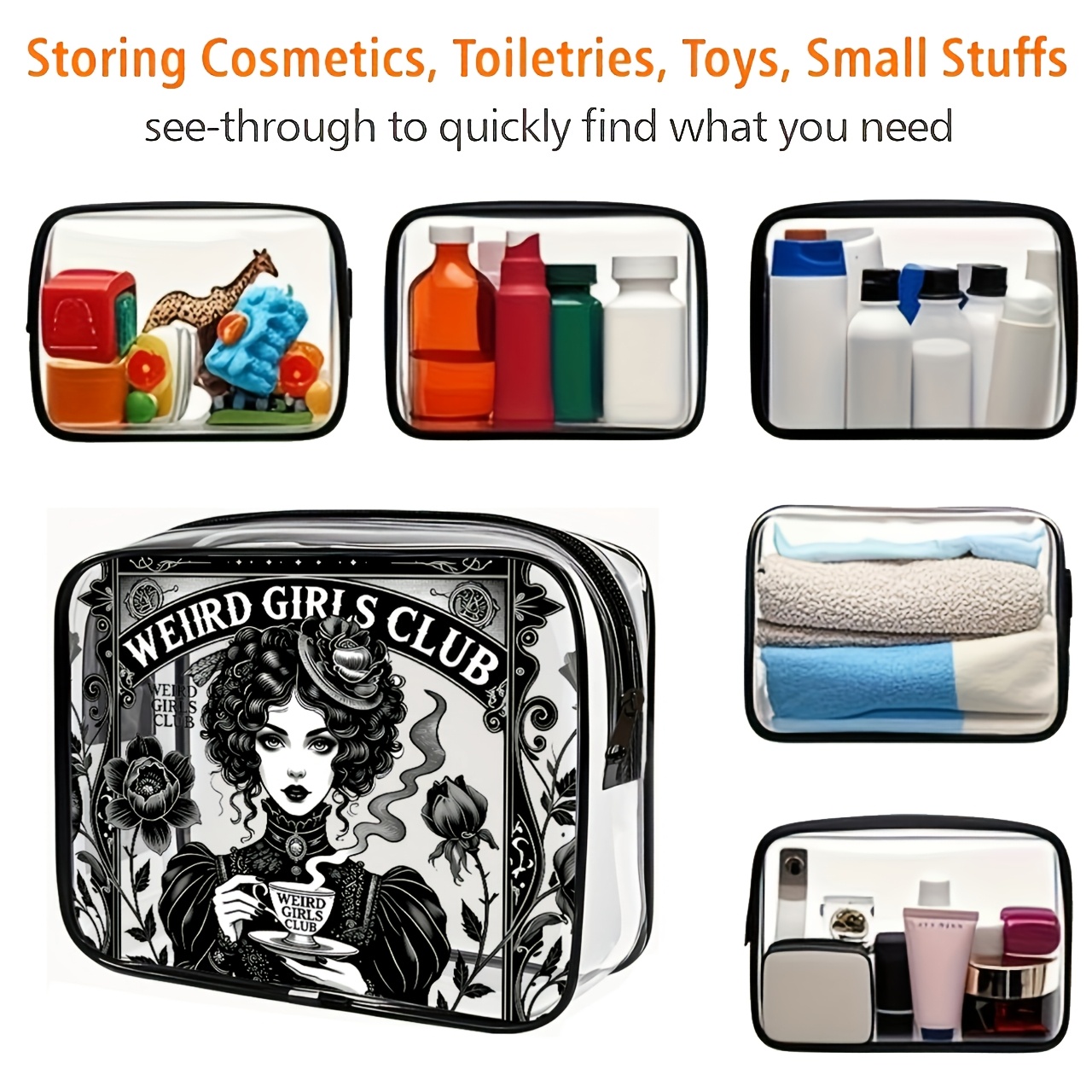 1 adet şeffaf makyaj çantası s - Toiletry Bag Tsa incelemesi ve fiyatı